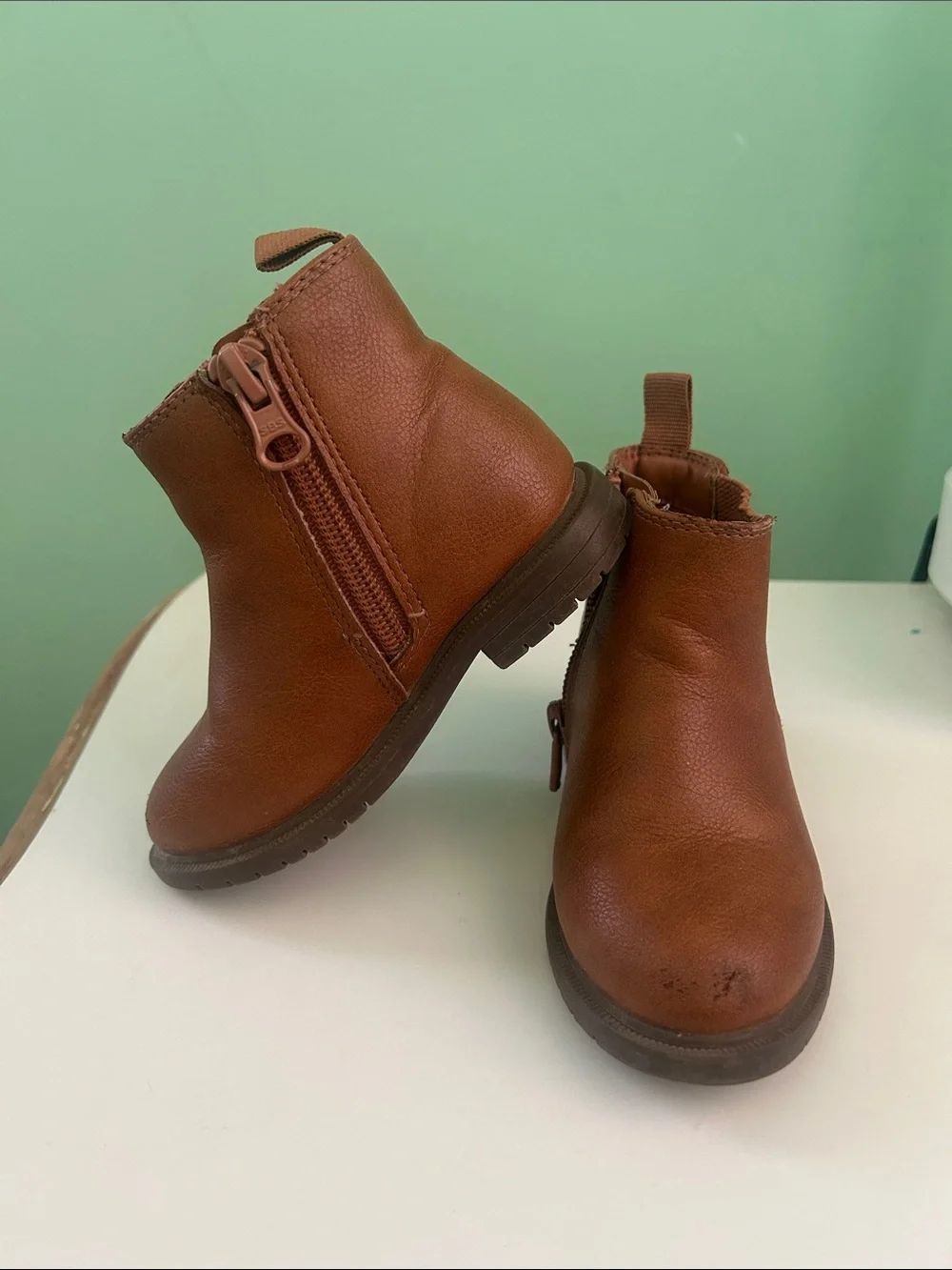 Cat & Jack Tan Brown Toddler Zip Booties